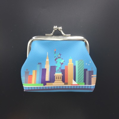 厂家图到货 定制印刷世界旅游景点纪念品礼品零钱包，设计生产一条龙